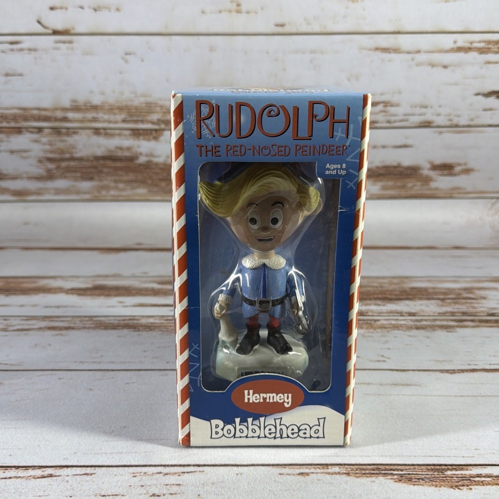 2002 Toysite Rudolph Red-Nosed Reindeer Hermey Dentist Bobblehead w/ Box